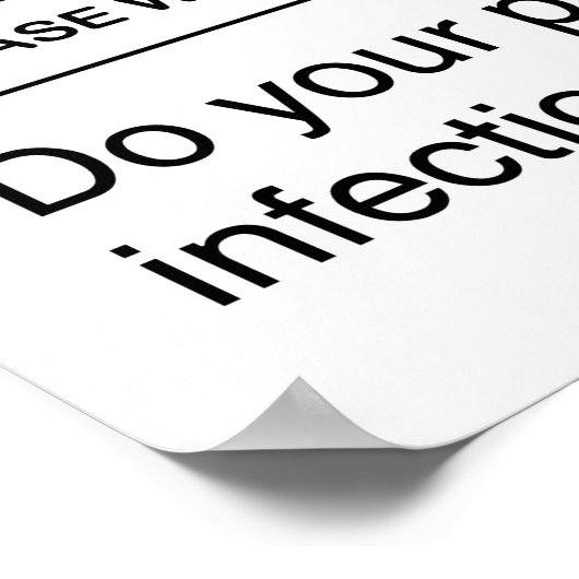 Poster Afficher les Germes sur l'affiche de la porte (Coin)