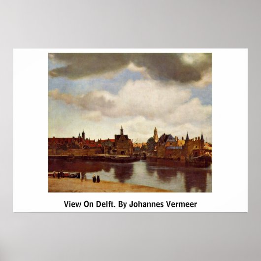 Poster Afficher Sur Delft. Par Johannes Vermeer (Devant)