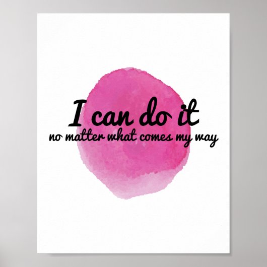 Poster affirmation de motivation pour travailler dur (Devant)