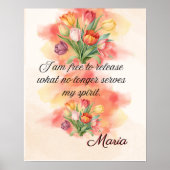 Poster Affirmation Faith: I Am Free To Release  (Devant)