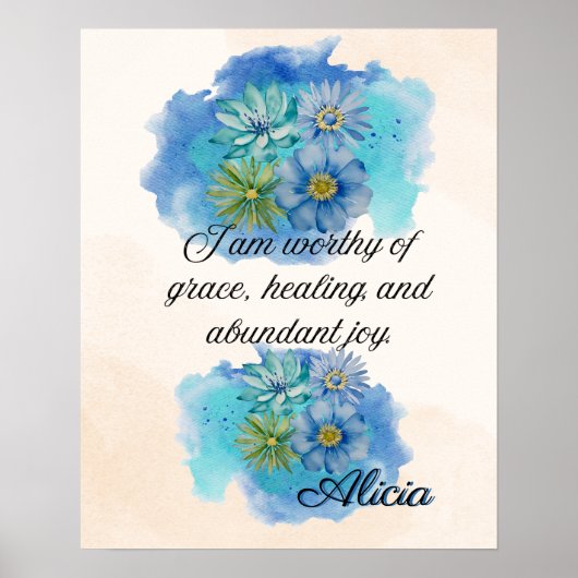 Poster Affirmation Faith: I Am worthy of Grace,Healing (Devant)