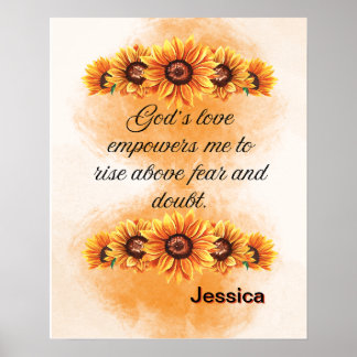 Poster Affirmation Foi : L'amour de Dieu me donne du pouv
