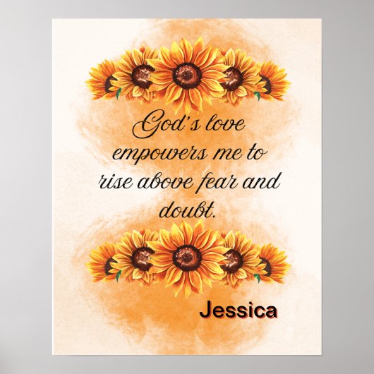 Poster Affirmation Foi : L'amour de Dieu me donne du pouv (Devant)