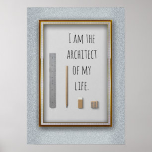 Poster Affirmation Je suis l'architecte de ma vie
