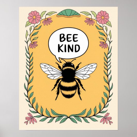 Poster Affirmation positive de type abeille (Devant)