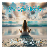 Poster Affirmation positive | Je suis digne de l'amour (Devant)