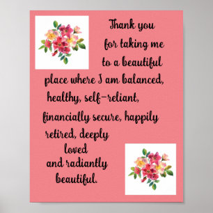 Poster Affirmation positive - Je suis radieusement belle
