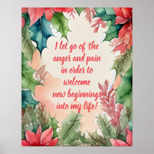 Poster Affirmation Positive Laissant Partir De Douleur Et