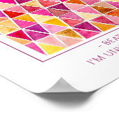 Poster Affirmation pour enfants aquarelle rouge or (Coin)