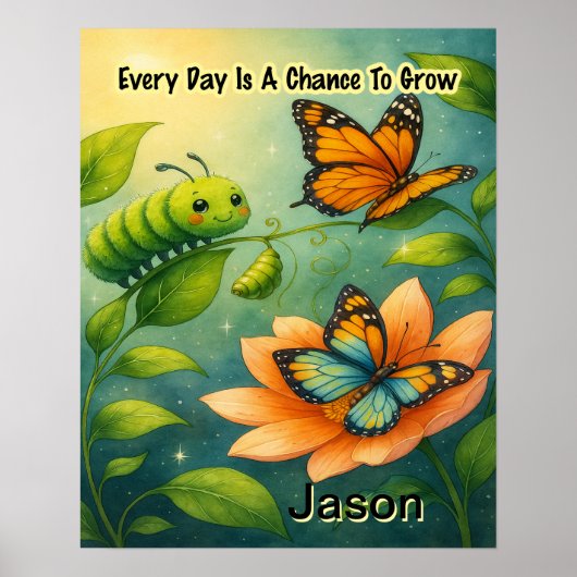 Poster Affirmation pour enfants : Chaque jour est une cha (Devant)