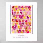 Poster Affirmation pour Enfants Rouge or Aquarelle (Devant)