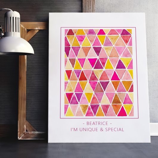 Poster Affirmation pour Enfants Rouge or Aquarelle