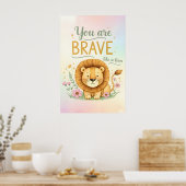 Poster Affirmation pour enfants - Vous êtes courageux com (Cuisine)