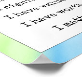 Poster Affirmation Véritable Vous Comptez Gradient Arc-en (Coin)
