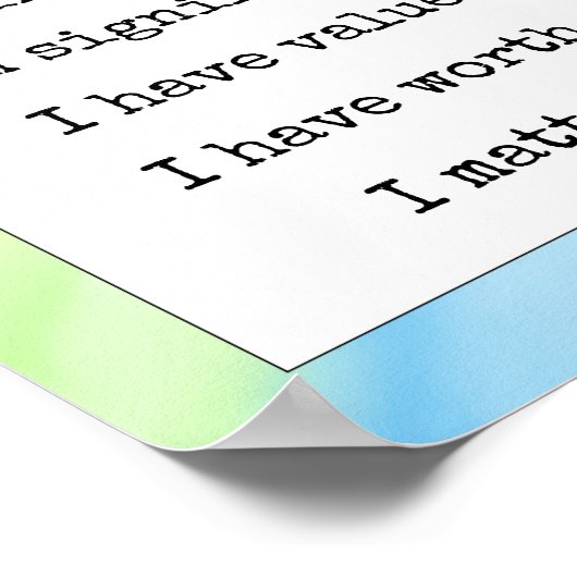 Poster Affirmation Véritable Vous Comptez Gradient Arc-en (Coin)