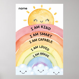 Poster Affirmations Arc-en-Ciel