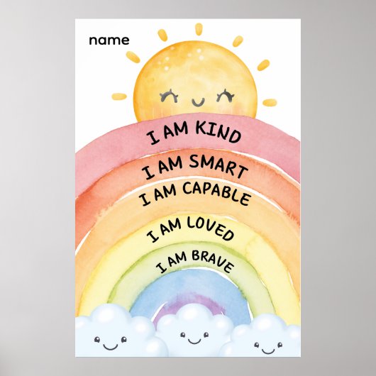 Poster Affirmations Arc-en-Ciel (Devant)