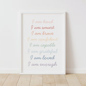 Poster Affirmations Arc-en-Ciel pour les Enfants
