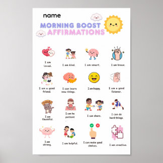 Poster Affirmations de boost matinal sur toile