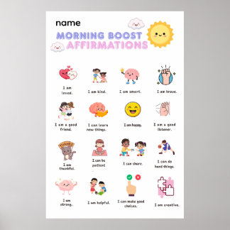 Poster Affirmations de boost matinal sur toile