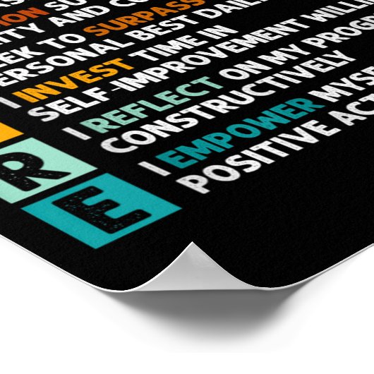 Poster Affirmations de devis motivationnelles (Coin)