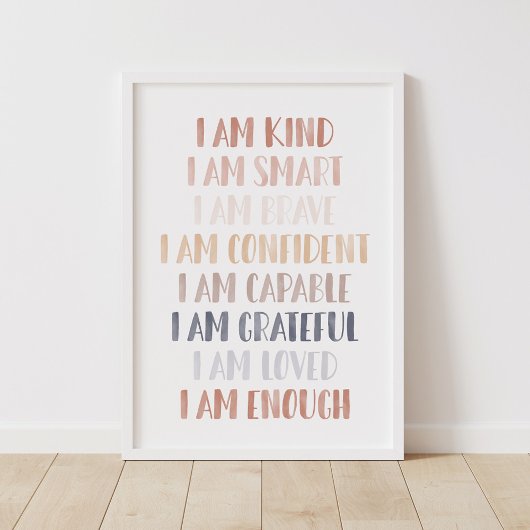 Poster Affirmations neutres pour enfants