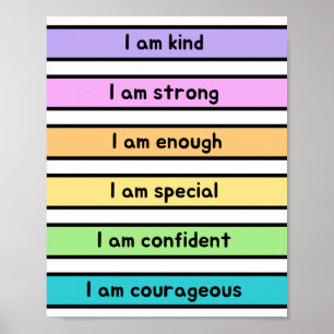 Poster Affirmations neutres pour la crèche pour enfants