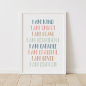 Poster Affirmations Pastel pour Décor de crèche pour enfa