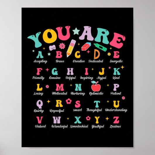 Poster Affirmations Positives Alphabet Ck Pour Enseignant (Devant)