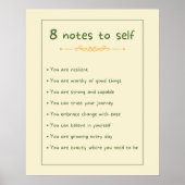 Poster Affirmations positives Notes pour soi (Devant)