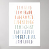 Poster Affirmations pour enfants, Affirmations arc-en-cie (Devant)