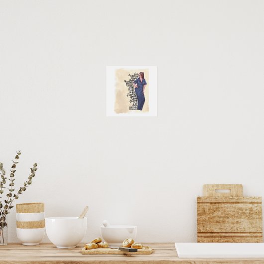 Poster Affirmations pour la dame en bleu (Cuisine)