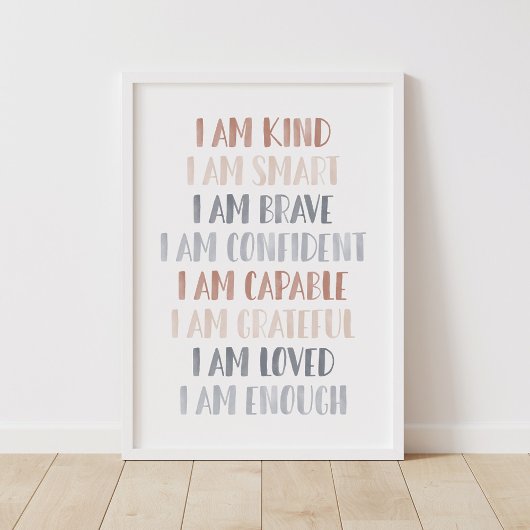 Poster Affirmations pour le Décor de la crèche pour enfan