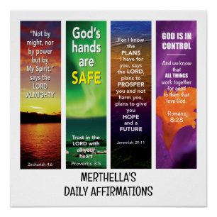 Poster AFFIRMATIONS QUOTIDIENNES BIBLES Personnalisées Ch