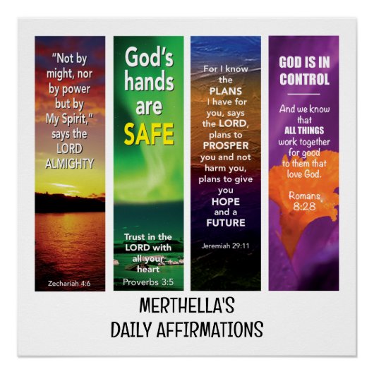 Poster AFFIRMATIONS QUOTIDIENNES BIBLES Personnalisées Ch (Devant)