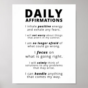 Poster Affirmations quotidiennes   Devis inspirant