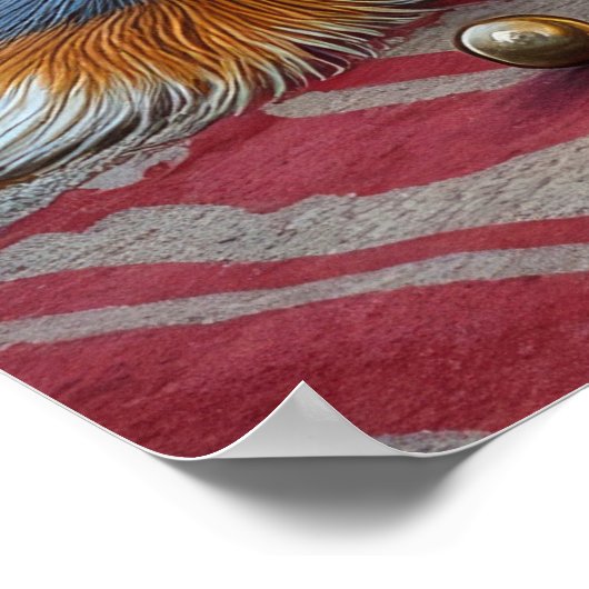 Poster Afghan Hound Fireplace with Christmas Lights (Coin)