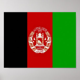Poster Afghanistan - drapeau afghan -