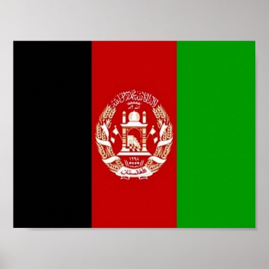 Poster Afghanistan - drapeau afghan - (Devant)