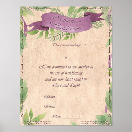 Poster afhandelingscertificaat - groene heek (Voorkant)