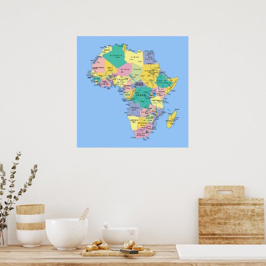 Poster Africa map (Cuisine)