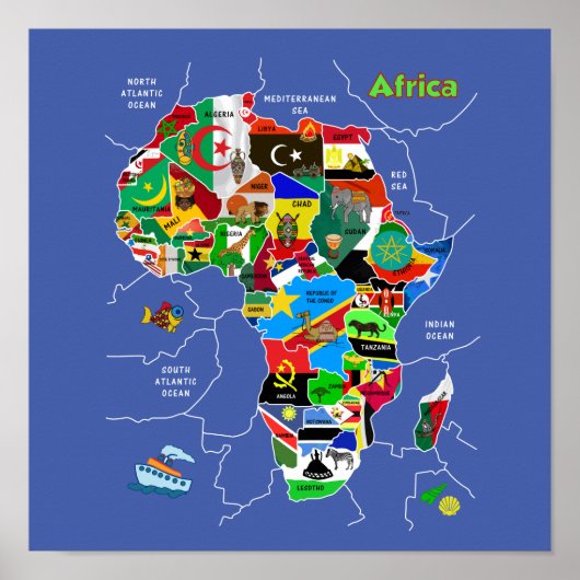 Poster Africa map (Devant)