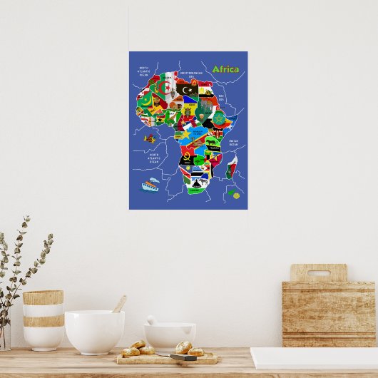 Poster Africa map (Cuisine)