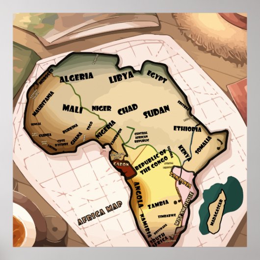 Poster Africa map (Devant)
