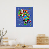 Poster Africa map (Cuisine)
