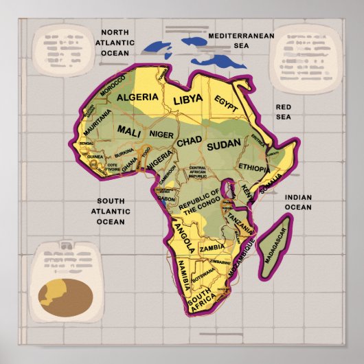 Poster Africa map (Devant)