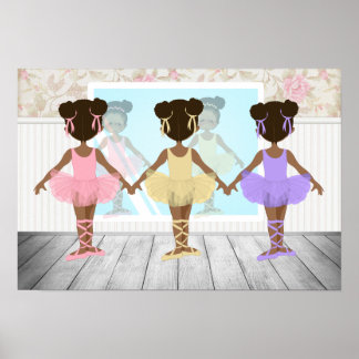 Poster Africain Américain Fille Ballerina