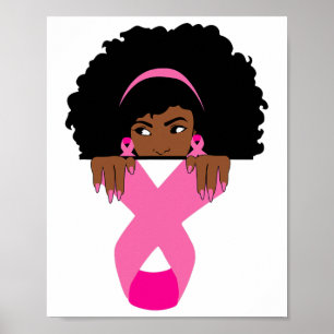 Poster Africain Américain Sensibilisation au cancer du se