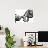 Poster africain Eléphant et veau (Bureau à domicile)