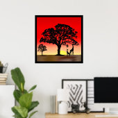 Poster africain Sunset Imprimer (Bureau à domicile)